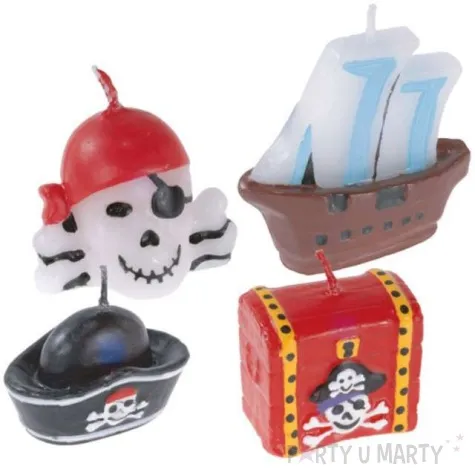 swieczki na tort pirackie party amscan 4 szt