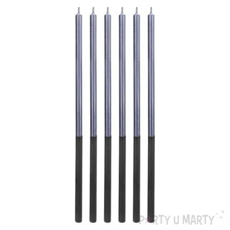 swieczki na tort platinum niebieskie godan 14 5 cm 6 szt