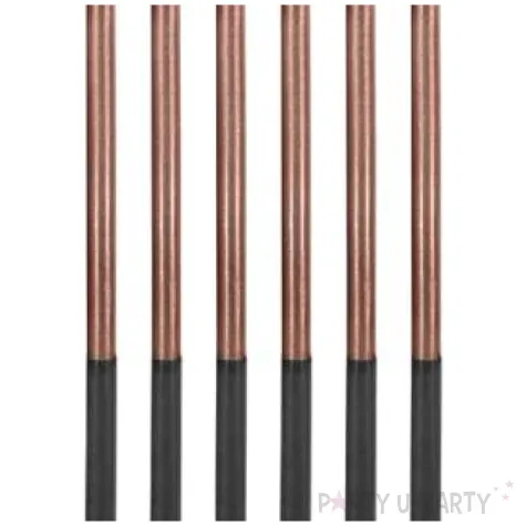 swieczki na tort platinum rozowe zloto godan 14 5 cm 6 szt