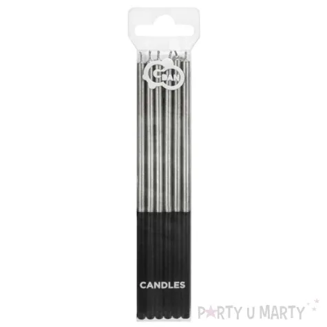 swieczki na tort platinum srebrne godan 14 5 cm 6 szt