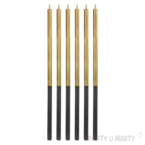 swieczki na tort platinum zlote godan 14 5 cm 6 szt6 szt