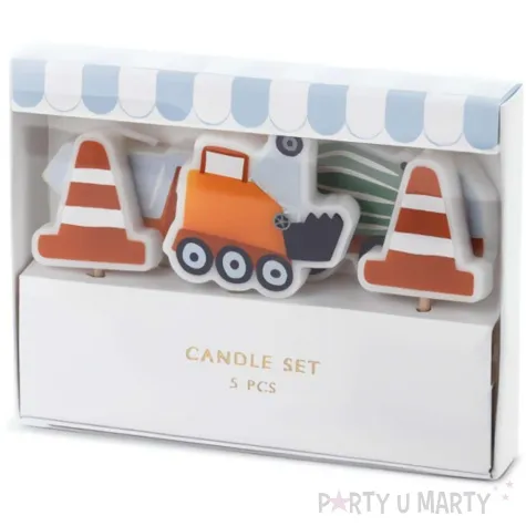 swieczki na tort pojazdy budowlane partydeco 4 5 cm 5 szt