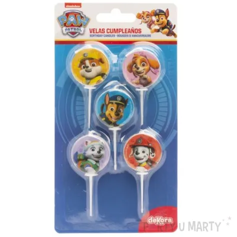 swieczki na tort psi patrol dekora 3 cm 5 szt