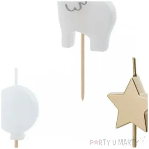 swieczki na tort slonik partydeco 5 cm 5 szt