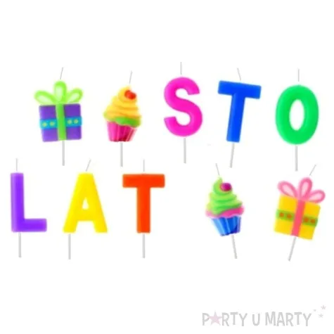 swieczki na tort sto lat godan 10 szt