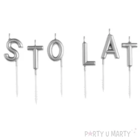 swieczki na tort sto lat srebrne partypal