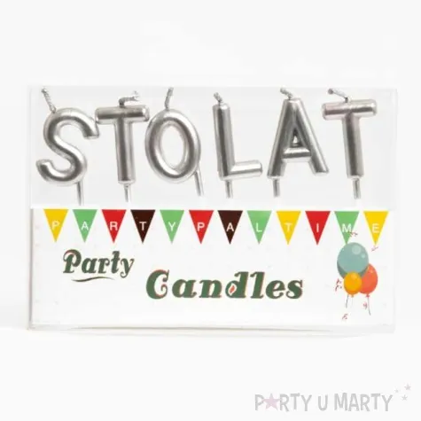 swieczki na tort sto lat srebrne partypal