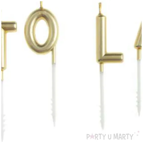 swieczki na tort sto lat zlote partypal