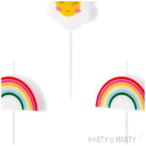 swieczki na tort stokrotki i tecze mix partydeco 5 szt