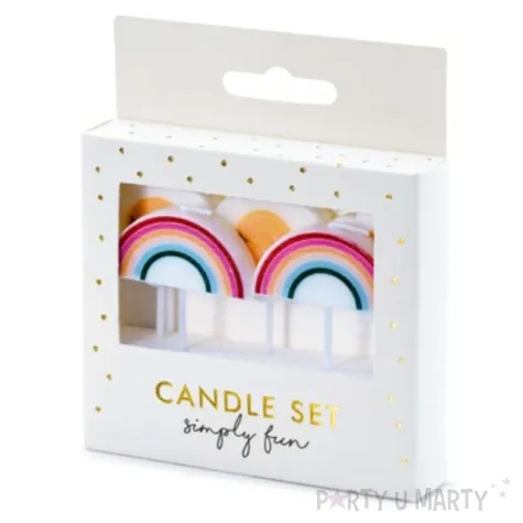 swieczki na tort stokrotki i tecze mix partydeco 5 szt