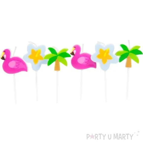 swieczki na tort tropikalne mix folat 6 szt