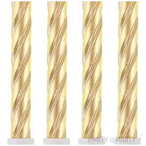 swieczki na tort zakrecone zlote godan 8 cm 12 szt