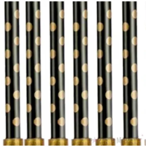 swieczki na tort zlote kropki czarne partypal 12 szt