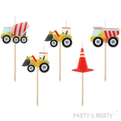 swieczki pikery budowa pojazdy i pacholek mix godan 7 cm 5 szt