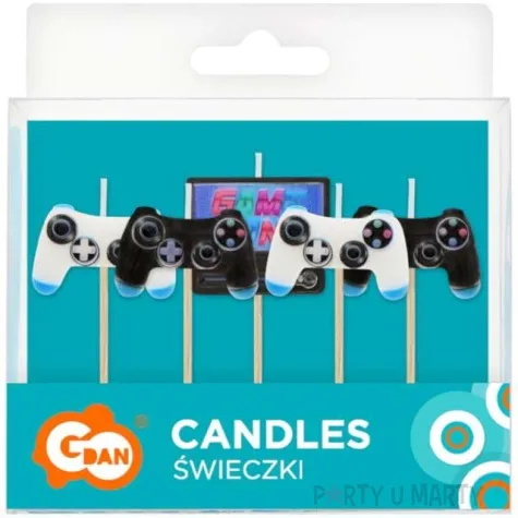 swieczki pikery konsola i pady game on mix godan 7 cm 5 szt