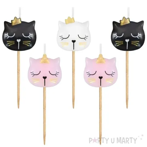 swieczki pikery kotek w koronie godan 5 szt