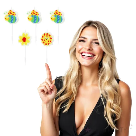 swieczki pikery pszczolki zolte partypal 5 szt