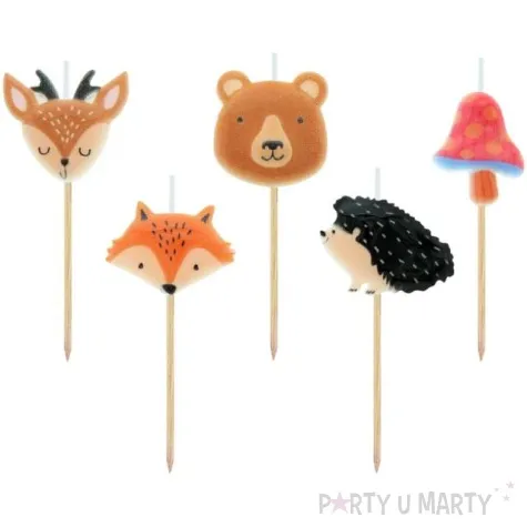 swieczki pikery zwierzeta lesne muchomor mix godan 8 cm 5 szt