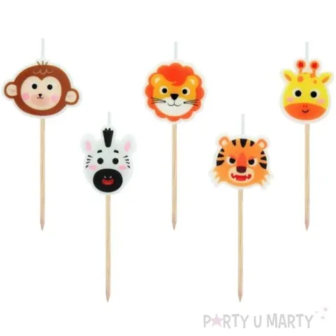 swieczki pikery zwierzeta safari mix godan 7 cm 5 szt