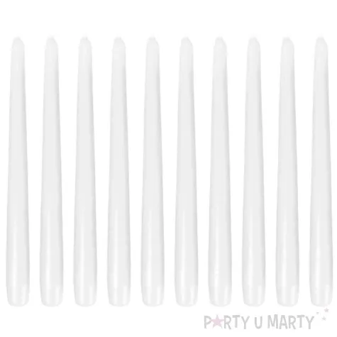 swieczki stozkowe classic biale bispol 10 szt