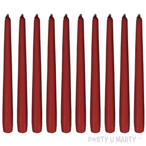 swieczki stozkowe classic bordowe bispol 10 szt