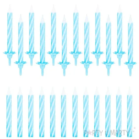 swieczki swiderki niebieski partypal 24 szt