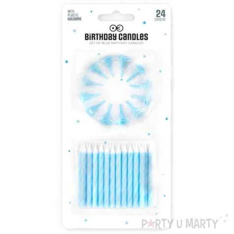 swieczki swiderki niebieski partypal 24 szt
