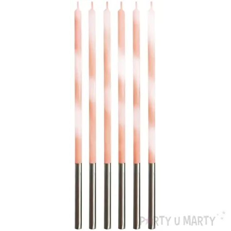 swieczki urodzinowe candy morelowy godan 15 cm 6 szt