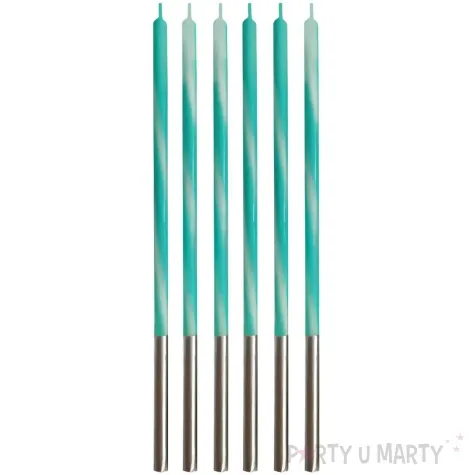 swieczki urodzinowe candy turkusowy godan 15 cm 6 szt