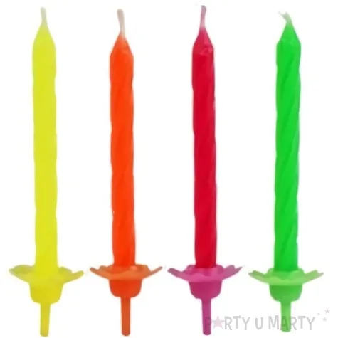 swieczki urodzinowe classic neon mix arpex 6 5 cm 24 szt