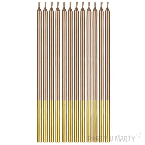 swieczki urodzinowe classic rose gold partydeco 14 cm 12 szt