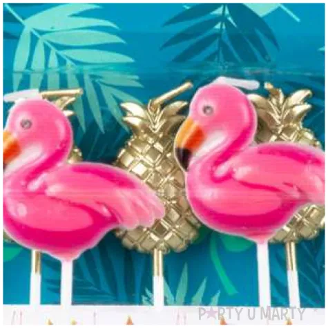 swieczki urodzinowe flamingi hawajskie boland 5 szt