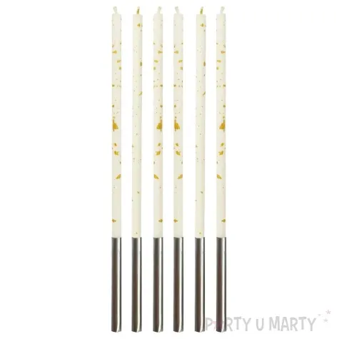 swieczki urodzinowe glamour bialy godan 16 5 cm 6 szt