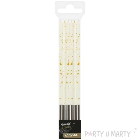 swieczki urodzinowe glamour bialy godan 16 5 cm 6 szt