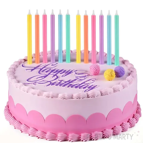 swieczki urodzinowe na tort jumbo neonowe dekoracja na urodziny godan 12 szt