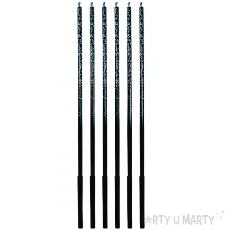 swieczki urodzinowe ombre niebieski brokat czarny godan 17 cm 6 szt