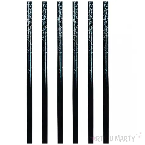 swieczki urodzinowe ombre niebieski brokat czarny godan 17 cm 6 szt