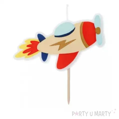 swieczki urodzinowe samolot i gwiazdki partydeco 5 cm 3 szt