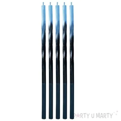 swieczki urodzinowe swiderki ombre niebiesko czarne godan 5 szt