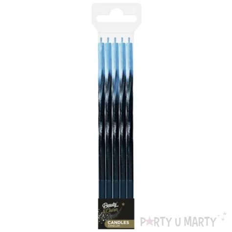 swieczki urodzinowe swiderki ombre niebiesko czarne godan 5 szt