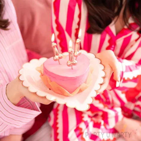 swieczki w ksztalcie rozowo zlotych penisow na wieczor panienski 5 sztuk 8 cm kazda