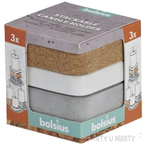 swiecznik 3w1 ceramika beton korek bolsius 96 91 mm
