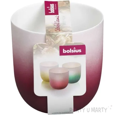 swiecznik ceramic tealight bialo bordowy bolsius 75 70 mm