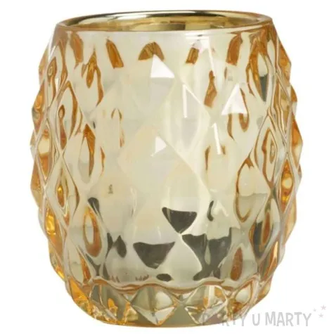 swiecznik diament z wkladem zloty dymny bolsius 9 cm