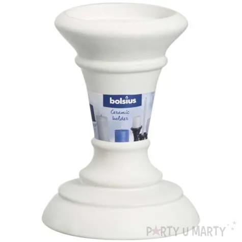 swiecznik do swiec pienkowych i szpic bialy bolsius 15x9 5 cm