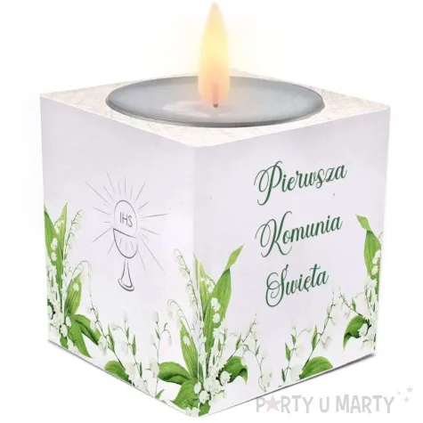 swiecznik komunia swieta konwalie 4 7x4 8 cm