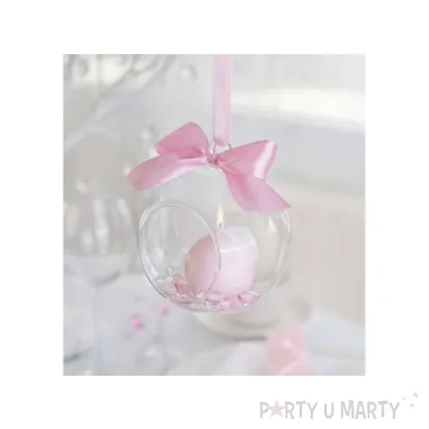 swiecznik kula transparentny partydeco szklany 10 cm 4 szt