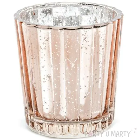 swiecznik saints rozowo zloty partydeco szklany 6x5 5 cm 4 szt