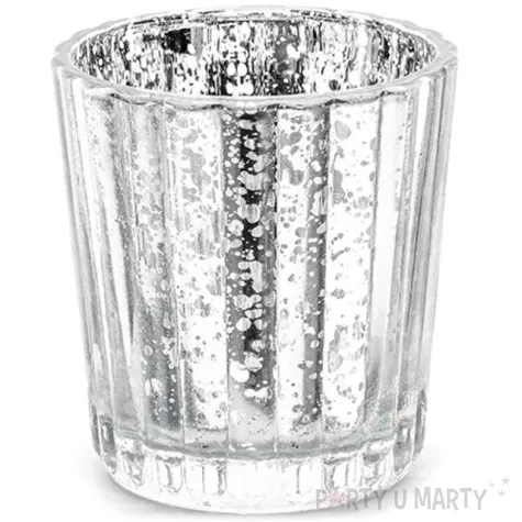 swiecznik saints srebrny partydeco szklany 6x5 5 cm 4 szt