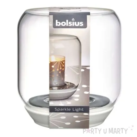 swiecznik sparkle light lustro przezroczysty bolsius 13 cm